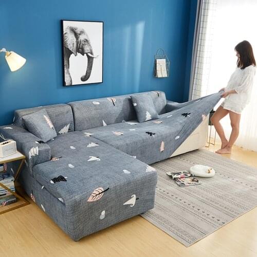 L-shaped Sofa Covers for Living Room Elastic Sofa Slipcovers Couch Cover Stretch Corner Sofa Cover Chaise Longue Need Buy 2PCS 4