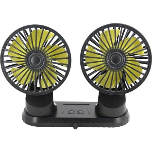 L9BC Adjustable Angle Dual Head USB Powered 3-Speed Adjustable Car Dashboard Cooling Air USB Fan for SUV Vehicles Home Office