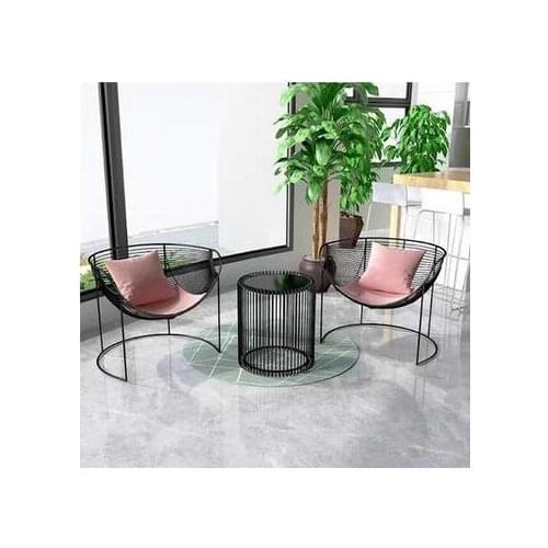 Balcony leisure small table and chair three piece set of creative net black tea several backs Nordic homestay light luxury lazy