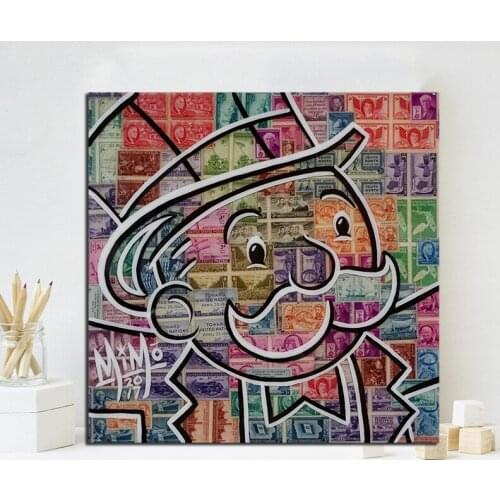 MiMo Alec Monopolyingly Money Stamp Canvas Painting Graffiti Wall Art Street Poster Print HD Picture for Living Room Home Decor