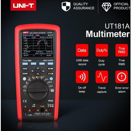 True RMS Datalogging Multimeter UT181A trend capture low pass filter nS conductance dual temperature measurement