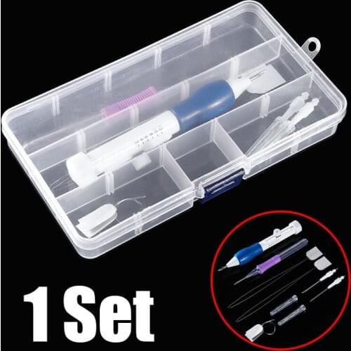 1Set DIY Magic Embroidery Pen Set Punch Needle Stitching Knitting Sewing Tool Kit Embroidery Stitching Craft Tool for DIY Sewing