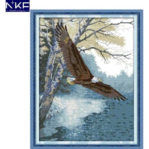 NKF The eagle wings animal style Chinese modern cross stitch embroidery sets Christmas stockings for home decoration