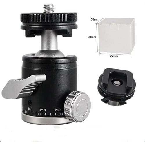 2020 New K-19 Dual-use Aluminum Alloy Mini Photography Ball Head with Cold Shoe Seat PTZ