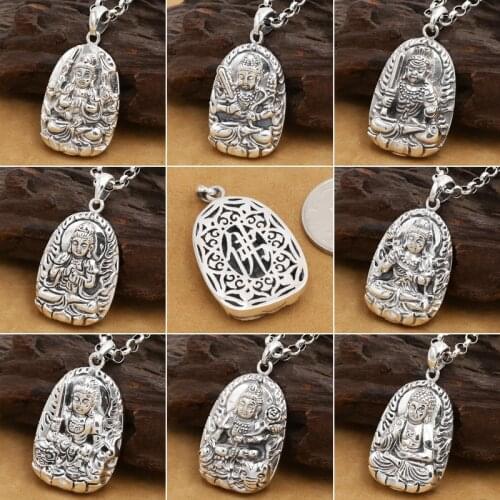 NEW! 100% 925 Silver Buddha Statue Pendant Thai Sterling Buddha statue Pendant the Chinese Zodiac years Buddha Amulet Pendant
