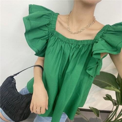 New Fashion Womens Cotton Shirts Female Linen Blouse Korean Style Plus Size Casual Summer Loose Shirts M-6XL 7XL Green Yellow