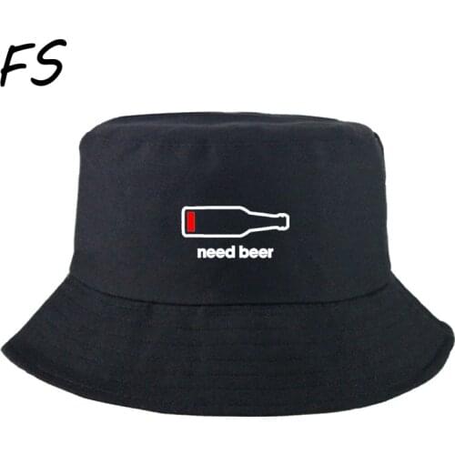 Need Beer Bottle Letter Print Bucket Hat Men Fashion Beach Sun WomenS Fisherman Cap Hip Hop Fishing Bob Hats hiphop панама hat