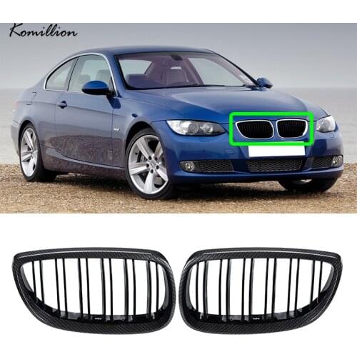 Front Wide Kidney Grille Grills Carbon Fiber Look for BMW 3-Series E90 E92 E93 M3 Sedan Coupe Cabrio 2007-2013 Exterior Parts