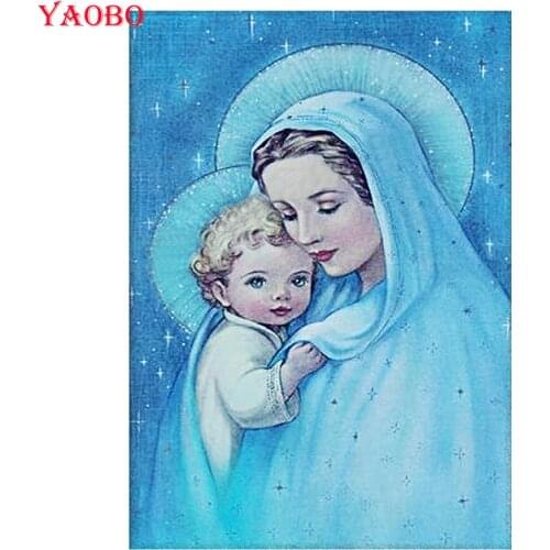 Religious Madonna And baby 5D DIY Diamond Painting Full Kits Diamond Embroidery Mosaic Square/Round Childrens Room Decor