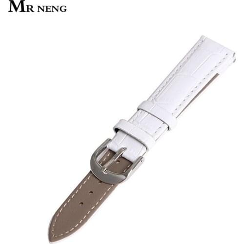MR NENG Brand White leather watch strap 12mm 14mm 16mm 18mm 20mm 22mm watchband man or woman watch band strap