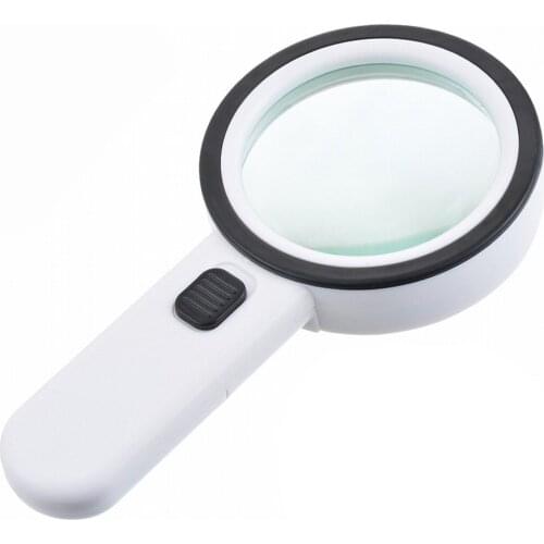 30X Handheld Magnifying Glass With Light 12 LED Lighted Magnifier For Seniors Reading Soldering Coins Jewelry Exploring