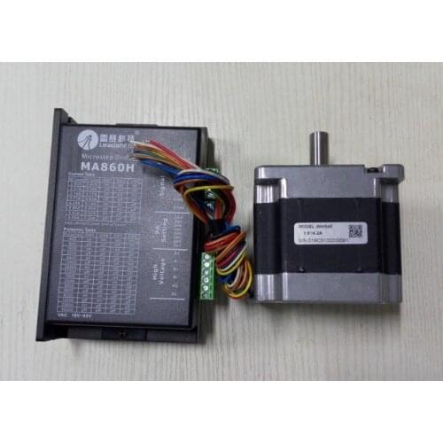 Whole 2 pcs a lot A Leadshine Stepper driver DMA860H+ A Stepper motor NEMA 34 Torque 4.5NM 86HS45 shaft 12.7mm body Length 80mm