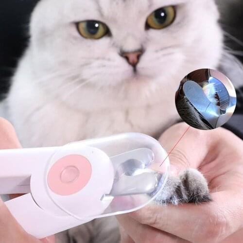 Pet Nail Trimmer Cat Nail Clippers LED Light Dog Grooming Tool Pet Supplies Pet Nails Claws Grinder Anti-Blood Manicure Scissors