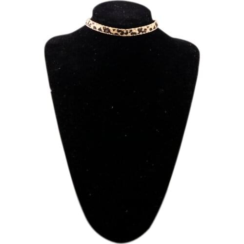 2018 New Fashion Layering Cloth Leopard Stripe Print Choker Necklace for Women Girls Punk Chocker Collar Jewelry