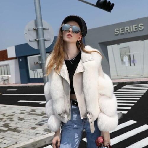 Winter Fox Fur Coats Women Thicken Leather Fur Coat Female