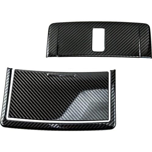 1 Set Car Interior Front Reading Light Lamp Cover Trim Stainless Steel Carbon Fiber Style Fit for Nissan Altima 2019 2020