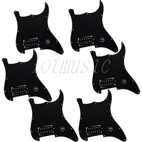6PCS New 3Ply Black Prewired Pickguard With One Humbucker For ST Electric Guitar Replacement