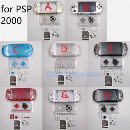 8sets For PSP2000 Housing Shell Case with Buttons For Sony PSP 2000 Game Console Controller Full Cover Set Replacement