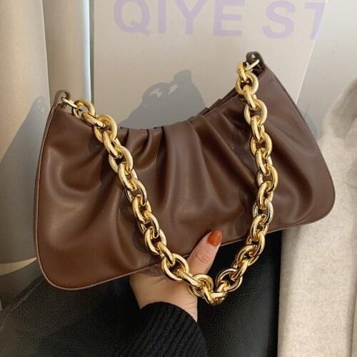 Brand Designer PU Leather Womens Shoulder Bag Fashion Chain Handbag Small Cloud Crossbody Bag Purses and Handbags Lipstick Bag
