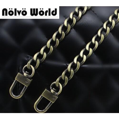 1pcs 15pcs 9mm Wide Flat Oval Circle Ring Retro Brush Antique Brass Chain for women bags handbags purse adjusted webbing strap