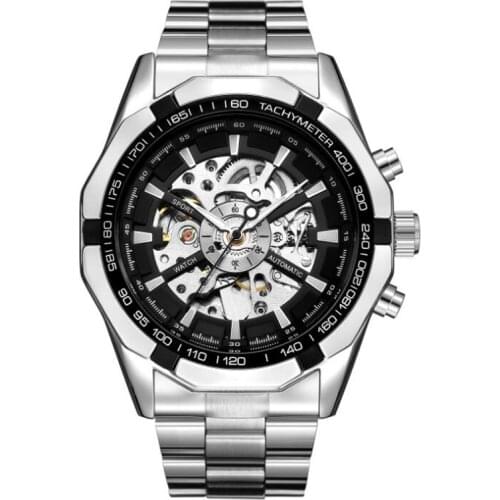 Men Watches Stainless Steel Automatic Mechanical Watches Men Fashion Skeleton Watch Men reloj hombre deportivo horloge heren