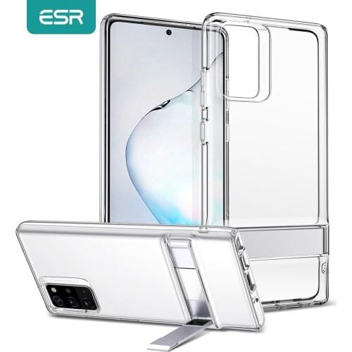 ESR for Samsung Galaxy Note 20 Ultra Case Note 10 Plus Metal Stand Kickstand TPU Clear Cover for Galaxy S20 Plus S21 Ultra Funda