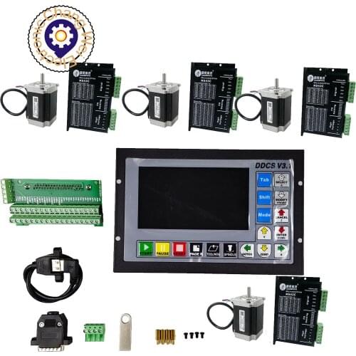 CNC mach3 kit 1 4-axis controller DDCSV3.1 + 4 Leadshine drives M542C + 4 Leadshine stepper motors 57HS21A