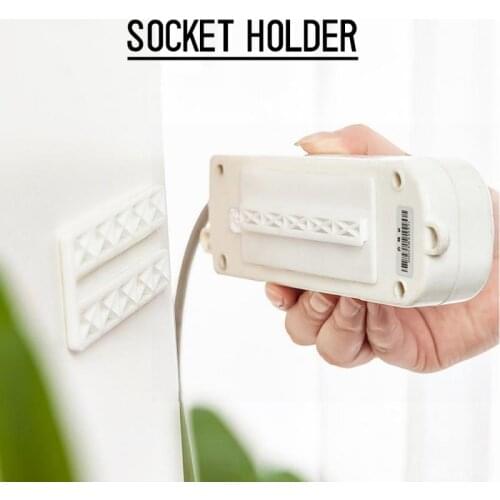 Socket Holder Wall Plug Fixing Automatic Paste Plug Fixing Cable Organize Cable Insert Row Holder Power Strip Bracket Hot