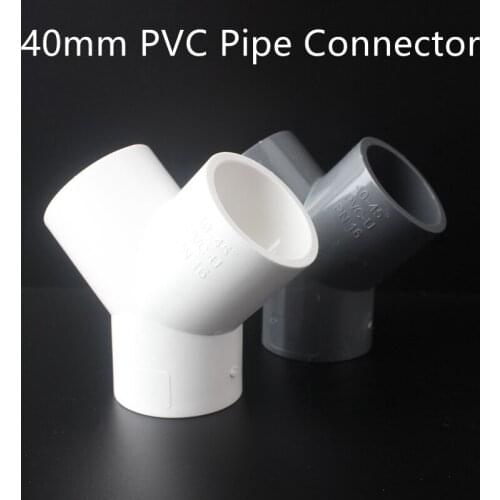 40mm PVC Pipe Tee Fitting Garden Aquarium Plastic Water Hose Joint Accessoires Plumbing Greenhouses Tube Quick Connector Adapter
