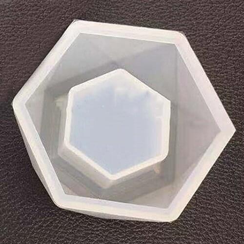 Hexagon Shape Flower Trough Mould Pot Mold Planter Molds Silicone Tool Cleanable Heart Decor White DIY Craft Multi-purpose Resin