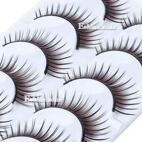 ICYCHEER New Fancy 5 Pairs Handmade False Eyelashes Makeup Brown Color Fake Eyelash Extension Kit