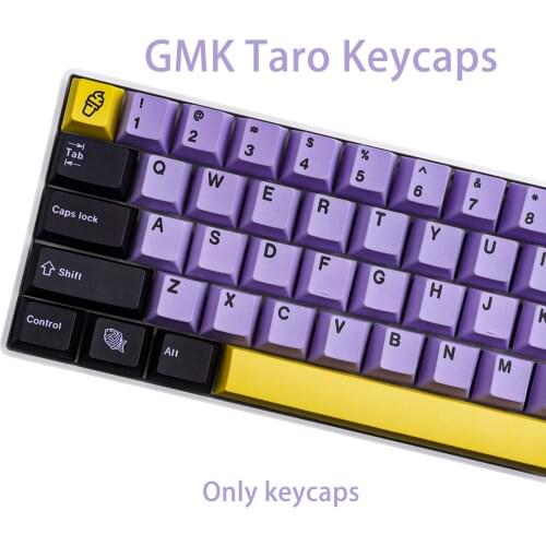 Taro PBT 130 Keys keycaps Cherry Profile DYE-SUB Personalized GMK Taro Keycaps For Mechanical Keyboard/Game mechanical keyb