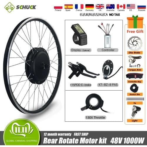 Electric Bike Conversion Kit 48V1000W Rear Rotate Wheel Hub Motor With Waterproof Connector Electric Bicycle Conversion Kit