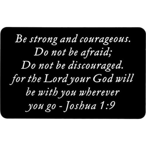 Creative Engraved Letter Metal Card Wallet Clip Card Bible Verse Inspirational Quotes Be Strong For Men Women Christian Gifts