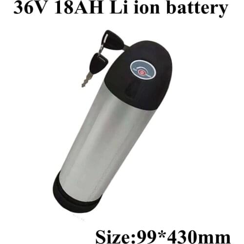Power Black Silver 36v 18Ah Water Bottle Lithium Ion Battery 36v 20AH for 500w Scooter Bicycle Electric Wheelchair+2A Charger