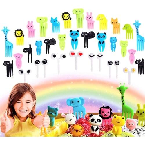 Set of 36 Cute Animals Food Picks Mini Cartoon Toothpick Fruit Forks for Bento Box Lunch Box Decorative