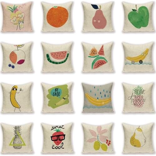 Cartoon PillowCase Nordic Decoration Throw Pillow Covers Watermelon Cushion Cover Custom Quality Flax Throw Pillow Covers