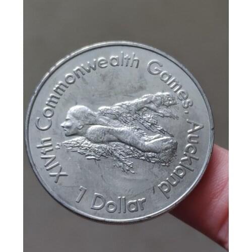 New Zealand $ 1the 14th Commonwealth Game Swimming 38mm Coins Eu Edition Europe 100% Real Original Used Coin Old Random Year