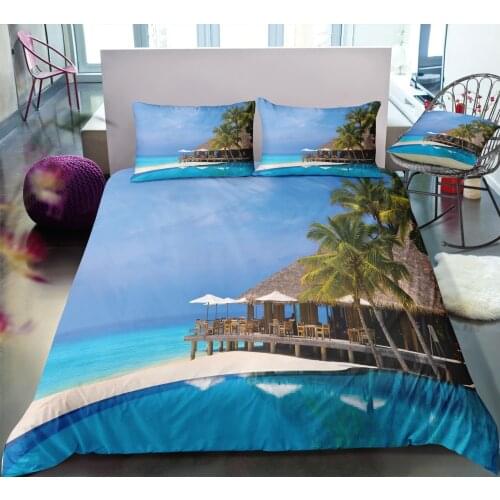 Bedclothes Double Scenery Duvet Cover Bedding Set Winter Four Piece Set Thicke Bed Cover Set Cotton Housse De Couette 220x240 T3