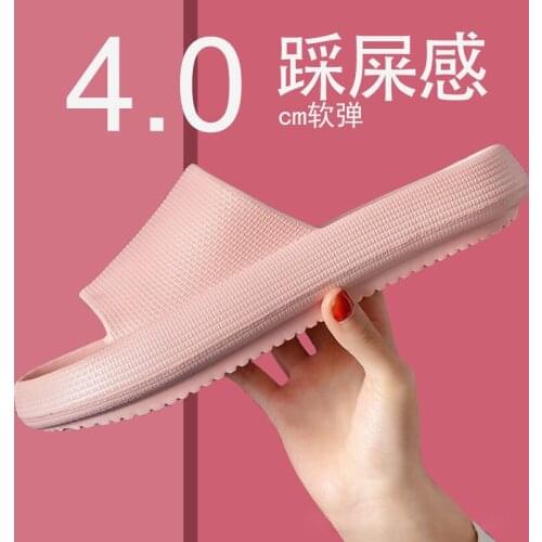 Women Thick Platform Slippers Bathroom Slipper Soft Non-slip Couples Home Floor Slides Ladies Summer Shoes Beach Slides Sandals