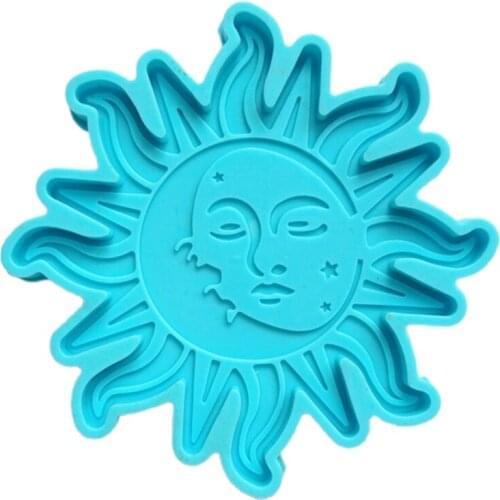 Resin Silicone Molds Sun Moon Coaster Epoxy Molds Resin Casting Molds for Making Coasters DIY Resin Artwork R2LE