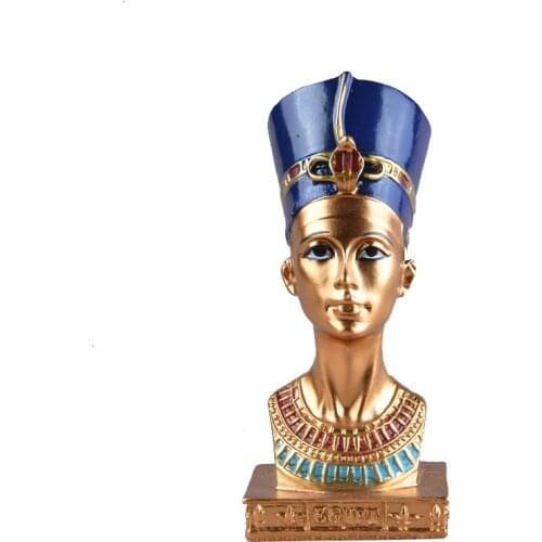 Ancient Egyptian Pharaoh Queen Nefertiti Statue Small Head and Bust Resin Statue Figurine Sculpture Home Decor Crafts