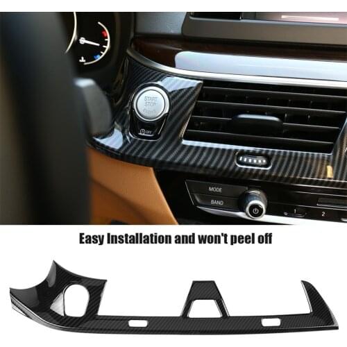 Carbon Fiber Style Car Console Air Condition Outlet Vent Cover Trim decoration for BMW 5 Series G30 2017-2018