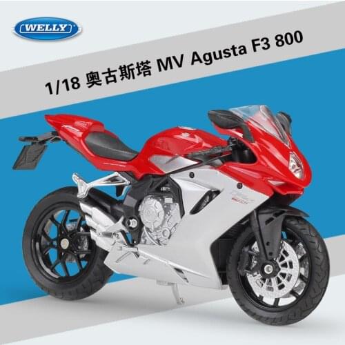 WELLY 1:18 MV Agusta F3 800 Motorcycle metal model Toys For Children Birthday Gift Toys Collection