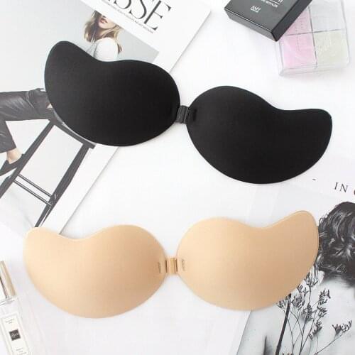 Wasteheart Skin Black Invisible Bras Strapless Womens Underwear Sexy Lingerie Seamless Party Wedding Female Adhesive Bras A B C