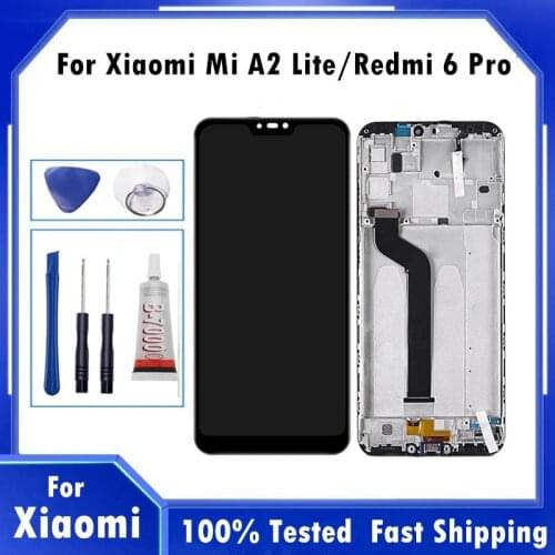 5.84" LCD Display For Xiaomi Redmi Mi A2 Lite LCD Display+Touch Screen Digitizer Assembly With Frame For Xiaomi Redmi 6 Pro LCD
