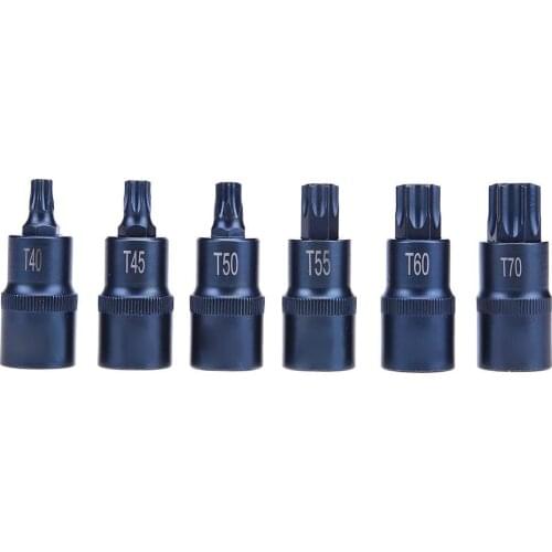 Torx Screwdriver Bit Tool 1/2 Socket Bits Adapter T20 T25 T27 T30 T35 T40 T45 T50 T55 T60 T70 1/2 inch Adapter Hand Tool