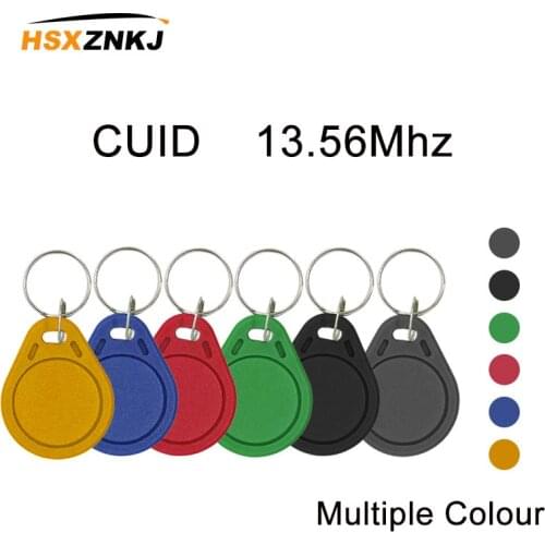 100Pcs Keyfobs token label S50 13.5MHZ CUID Card changed MF S50 1K IC keychain NFC replica copy block 0 can write 14443A Tag