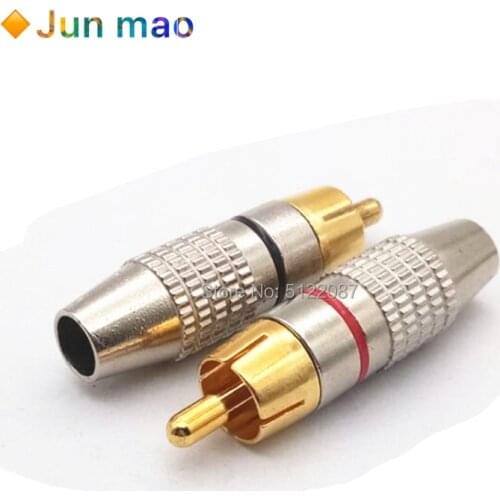 2pcs RCA Male Connector Non Solder plug Adapter for Audio Cable Plug Video CCTV camera Solder-Free high quantity