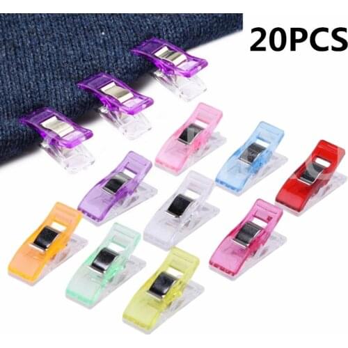 20pcs DIY Patchwork Job Foot Case Multicolor Plastic Clips Hemming Sewing Tools Sewing Accessories Crafts Sewing Clips 5BB5812